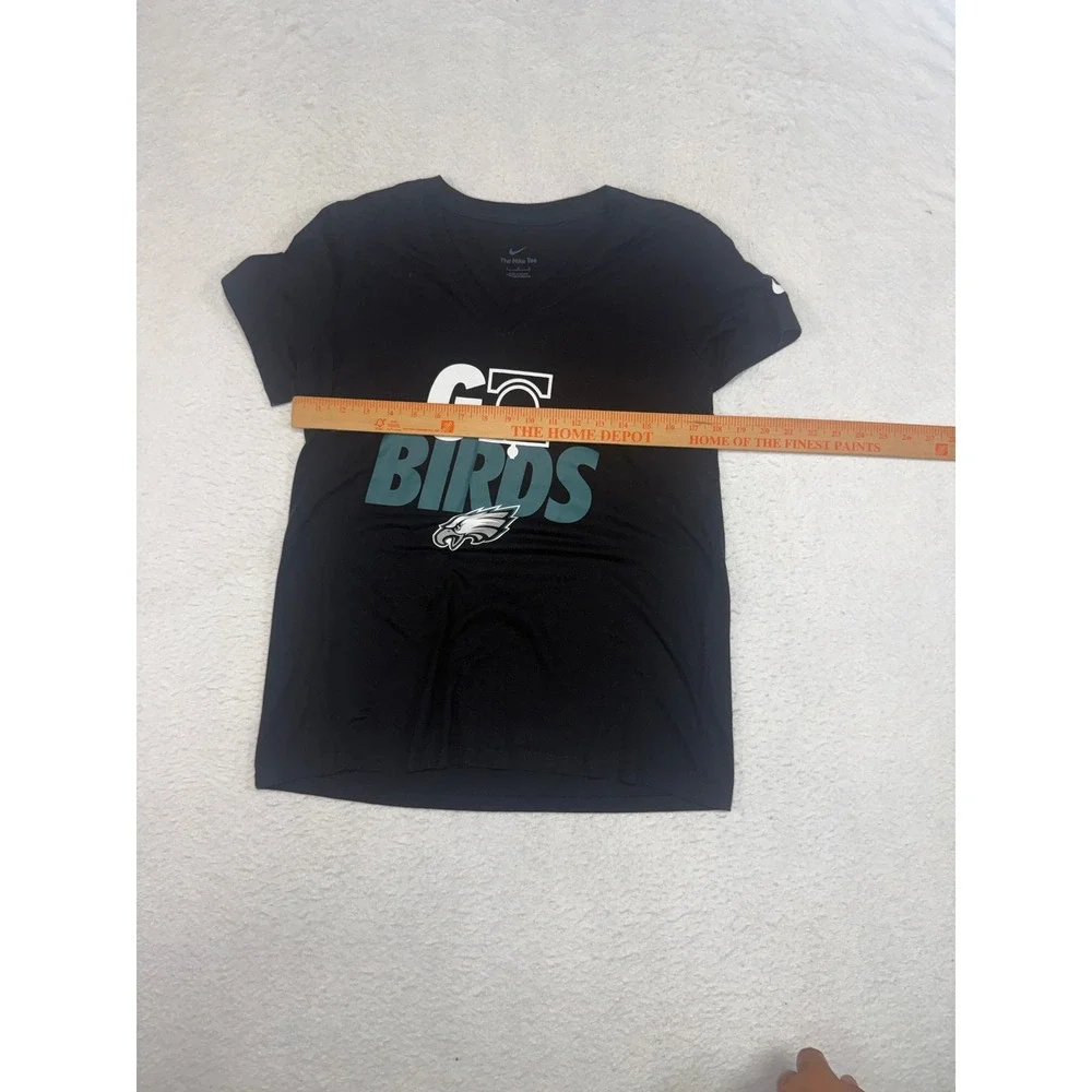 Nike Philadelphia Eagles Go Birds V-Neck Graphic T-Shirt Black Mens Large